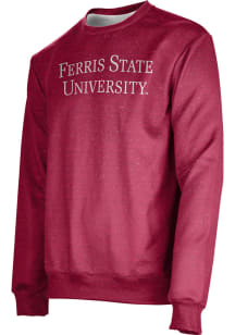 ProSphere Ferris State Bulldogs Mens Red Heather Long Sleeve Crew Sweatshirt