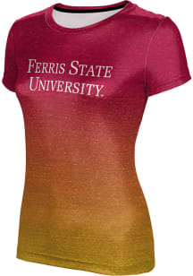 ProSphere Ferris State Bulldogs Womens Red Ombre Short Sleeve T-Shirt