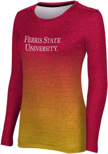 ProSphere Ferris State Bulldogs Womens Red Ombre LS Tee