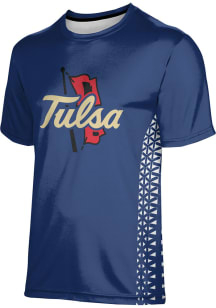 ProSphere Tulsa Golden Hurricane Navy Blue Geometric Short Sleeve T Shirt