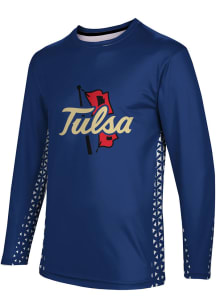 ProSphere Tulsa Golden Hurricane Navy Blue Geometric Long Sleeve T Shirt
