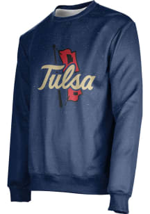 ProSphere Tulsa Golden Hurricane Mens Navy Blue Heather Long Sleeve Crew Sweatshirt