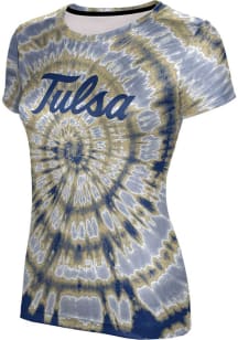 ProSphere Tulsa Golden Hurricane Womens Navy Blue Tie Dye Short Sleeve T-Shirt