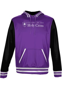 ProSphere Holy Cross Crusaders Mens Purple Letterman Long Sleeve Hoodie