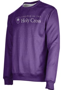 ProSphere Holy Cross Crusaders Mens Purple Heather Long Sleeve Crew Sweatshirt
