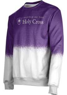 ProSphere Holy Cross Crusaders Mens Purple Spray Long Sleeve Crew Sweatshirt