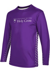 ProSphere Holy Cross Crusaders Purple Geometric Long Sleeve T Shirt