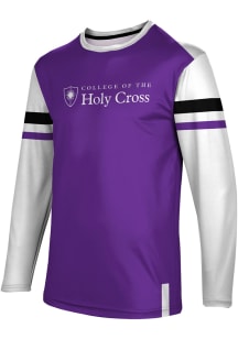 ProSphere Holy Cross Crusaders Purple Old School Long Sleeve T Shirt