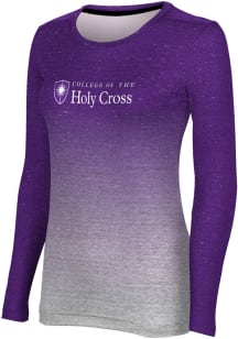 ProSphere Holy Cross Crusaders Womens Purple Ombre LS Tee