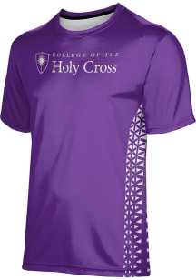 ProSphere Holy Cross Crusaders Youth Purple Geometric Short Sleeve T-Shirt