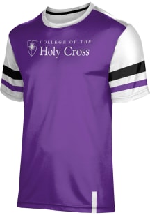 ProSphere Holy Cross Crusaders Youth Purple Old School Short Sleeve T-Shirt