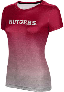 ProSphere Rutgers Scarlet Knights Womens Red Ombre Short Sleeve T-Shirt