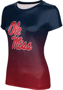 ProSphere Ole Miss Rebels Womens Navy Blue Ombre Short Sleeve T-Shirt