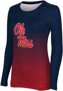 ProSphere Ole Miss Rebels Womens Navy Blue Ombre LS Tee