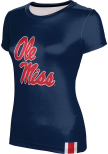 ProSphere Ole Miss Rebels Womens Navy Blue Solid Short Sleeve T-Shirt
