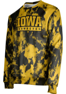 Mens Iowa Hawkeyes Black ProSphere Grunge Crew Sweatshirt