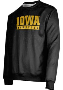 Mens Iowa Hawkeyes Black ProSphere Heather Crew Sweatshirt