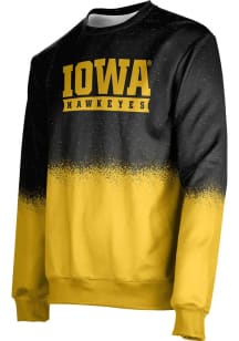 Mens Iowa Hawkeyes Black ProSphere Spray Crew Sweatshirt