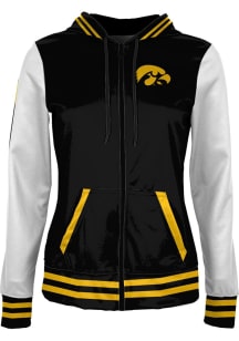 Womens Iowa Hawkeyes Black ProSphere Letterman Light Weight Jacket