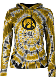 Womens Iowa Hawkeyes Black ProSphere Tie Dye Hooded Sweatshirt