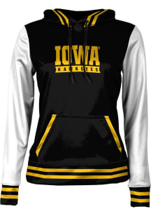 Womens Iowa Hawkeyes Black ProSphere Letterman Hooded Sweatshirt