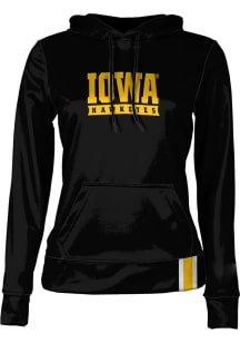 Womens Iowa Hawkeyes Black ProSphere Solid Hooded Sweatshirt