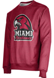 ProSphere Miami RedHawks Mens Red Heather Long Sleeve Crew Sweatshirt