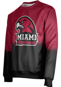 ProSphere Miami RedHawks Mens Red Spray Long Sleeve Crew Sweatshirt