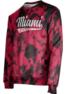 ProSphere Miami RedHawks Mens Red Grunge Long Sleeve Crew Sweatshirt