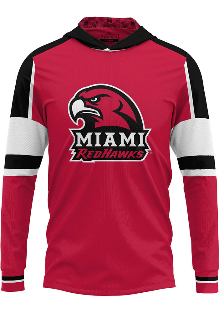 ProSphere Miami RedHawks Mens Red Throwback Long Sleeve Hoodie