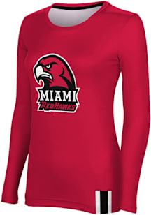 ProSphere Miami RedHawks Womens Red Solid LS Tee