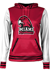 ProSphere Miami RedHawks Womens Red Letterman Hooded Sweatshirt