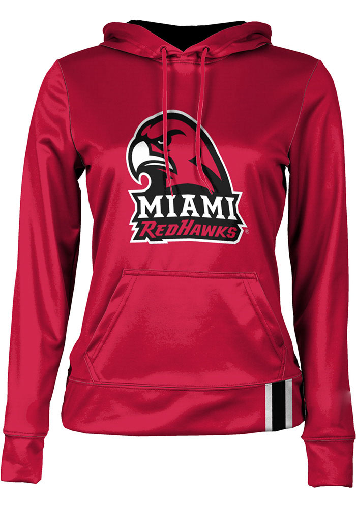 ProSphere Miami RedHawks Womens Red Solid Hooded Sweatshirt