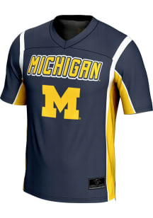 Mens Michigan Wolverines Navy Blue ProSphere Rival Football Jersey