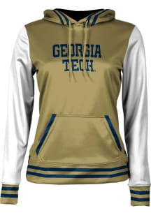 ProSphere GA Tech Yellow Jackets Womens Gold Letterman Hooded Sweatshirt