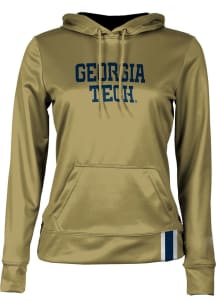 ProSphere GA Tech Yellow Jackets Womens Gold Solid Hooded Sweatshirt