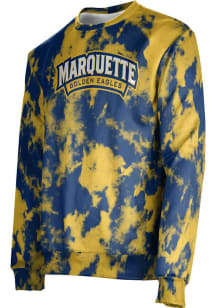 ProSphere Marquette Golden Eagles Mens Blue Grunge Long Sleeve Crew Sweatshirt