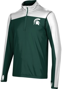 ProSphere Michigan State Spartans Mens Green Sharp Long Sleeve 1/4 Zip Pullover