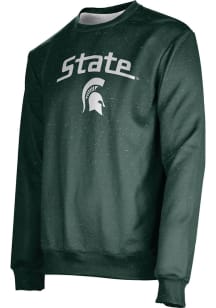 ProSphere Michigan State Spartans Mens Green Heather Long Sleeve Crew Sweatshirt