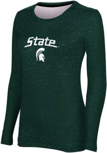 ProSphere Michigan State Spartans Womens Green Heather LS Tee