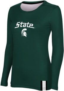 ProSphere Michigan State Spartans Womens Green Solid LS Tee
