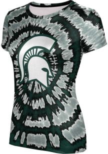 ProSphere Michigan State Spartans Womens Green Tie Dye Short Sleeve T-Shirt