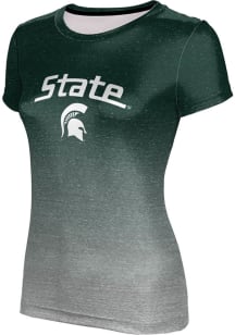 ProSphere Michigan State Spartans Womens Green Ombre Short Sleeve T-Shirt