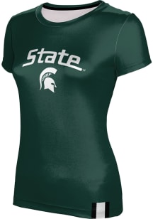 ProSphere Michigan State Spartans Womens Green Solid Short Sleeve T-Shirt