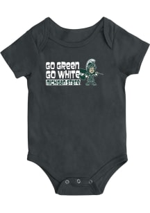 Baby Michigan State Spartans Black Colosseum Baby Sparty Short Sleeve One Piece