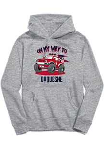 Vive La Fete Duquesne Dukes Toddler Grey On My Way Long Sleeve Hooded Sweatshirt