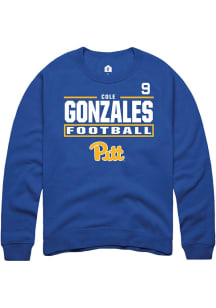 Cole Gonzales Rally Mens Blue Pitt Panthers NIL Stacked Box Player Crew