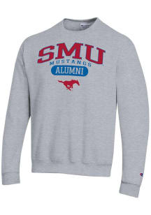 Champion SMU Mustangs Mens Grey Pill Alumni Powerblend Long Sleeve Crew Sweatshirt