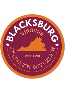 Blacksburg Map Coordinates Circle Magnet