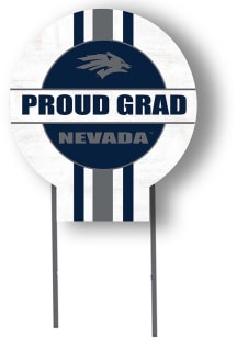 Nevada Wolf Pack KH Sports Fan 20x20 Circle Yard Sign with Stakes Proud Grad Yard Sign - White